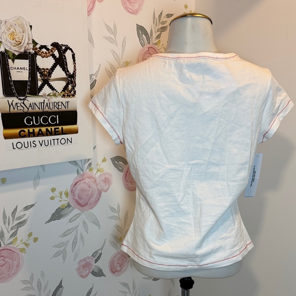 Princess Polly We’re Lovers Baby Tee White Sz 10 NWT - Picture 2 of 6